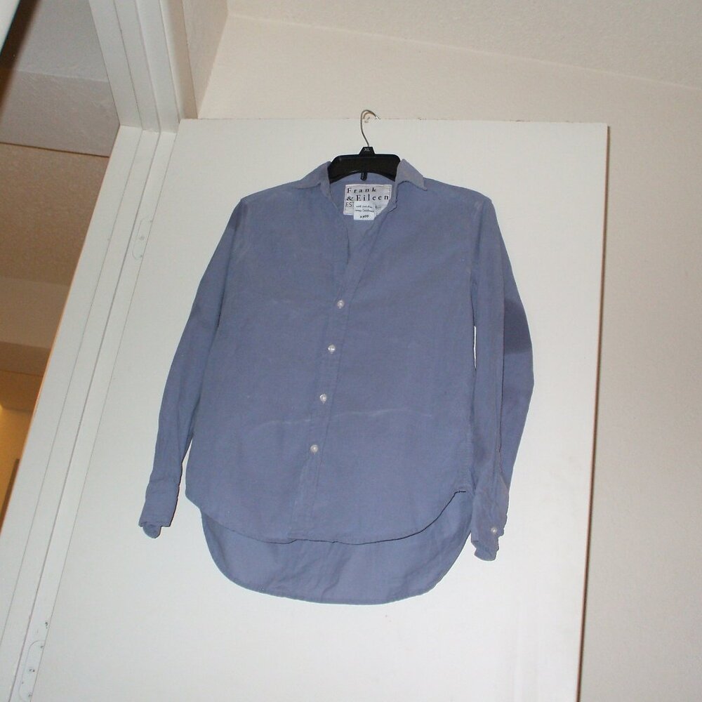 Frank & Eileen Womens' Blue Slate 100% cotton shirt - XXS